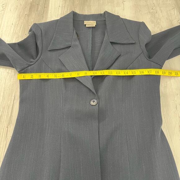 Vintage Fashion Bug Navy One Button Long Sleeve Collared Long Blazer 9 Juniors - Picture 8 of 10